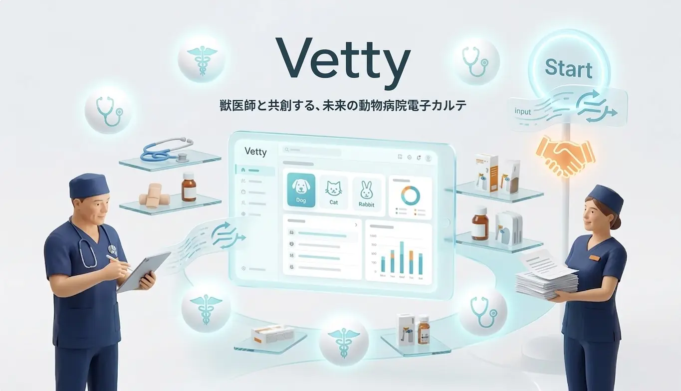 獣医師が支援するVettyのキービジュアル